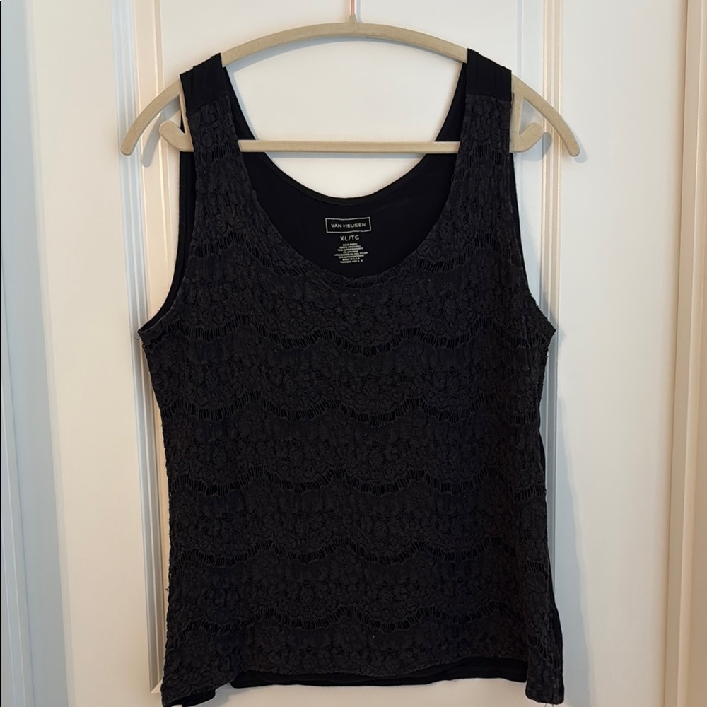 Van Heusen Black Lace Tank Top
